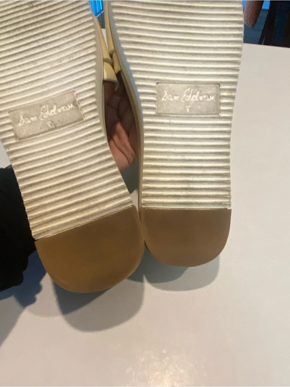 SAM EDELMAN ARIANE PLATFORM SANDAL IVORY TORTOISE ONE STRAP SLIDE SZ 8
